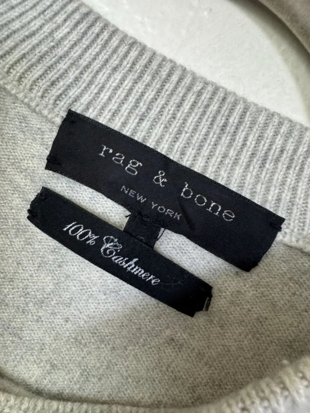 Rag & Bone Womens 100% Cashmere Sweater XS Gray Ribbed Cozy Thermal Designer